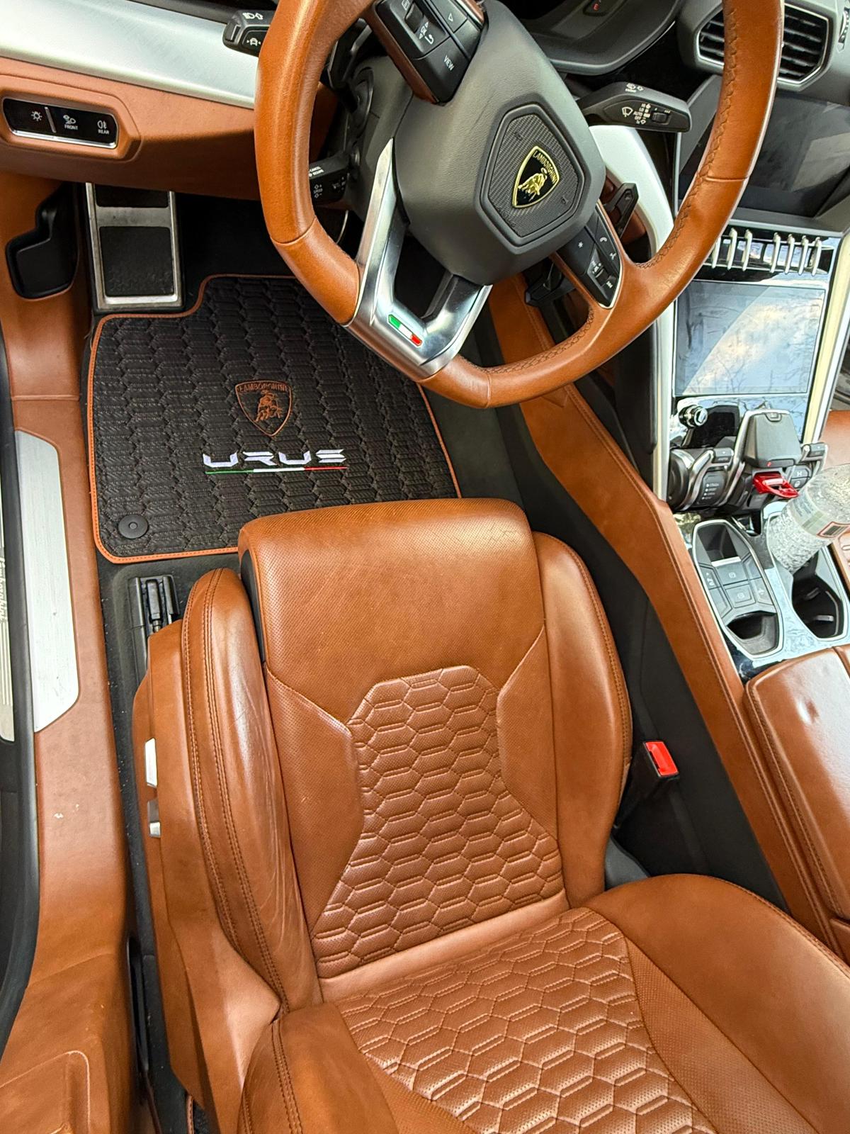 Leather Floor Mats For Lamborghini Urus, For Urus Leather Floor Mats
