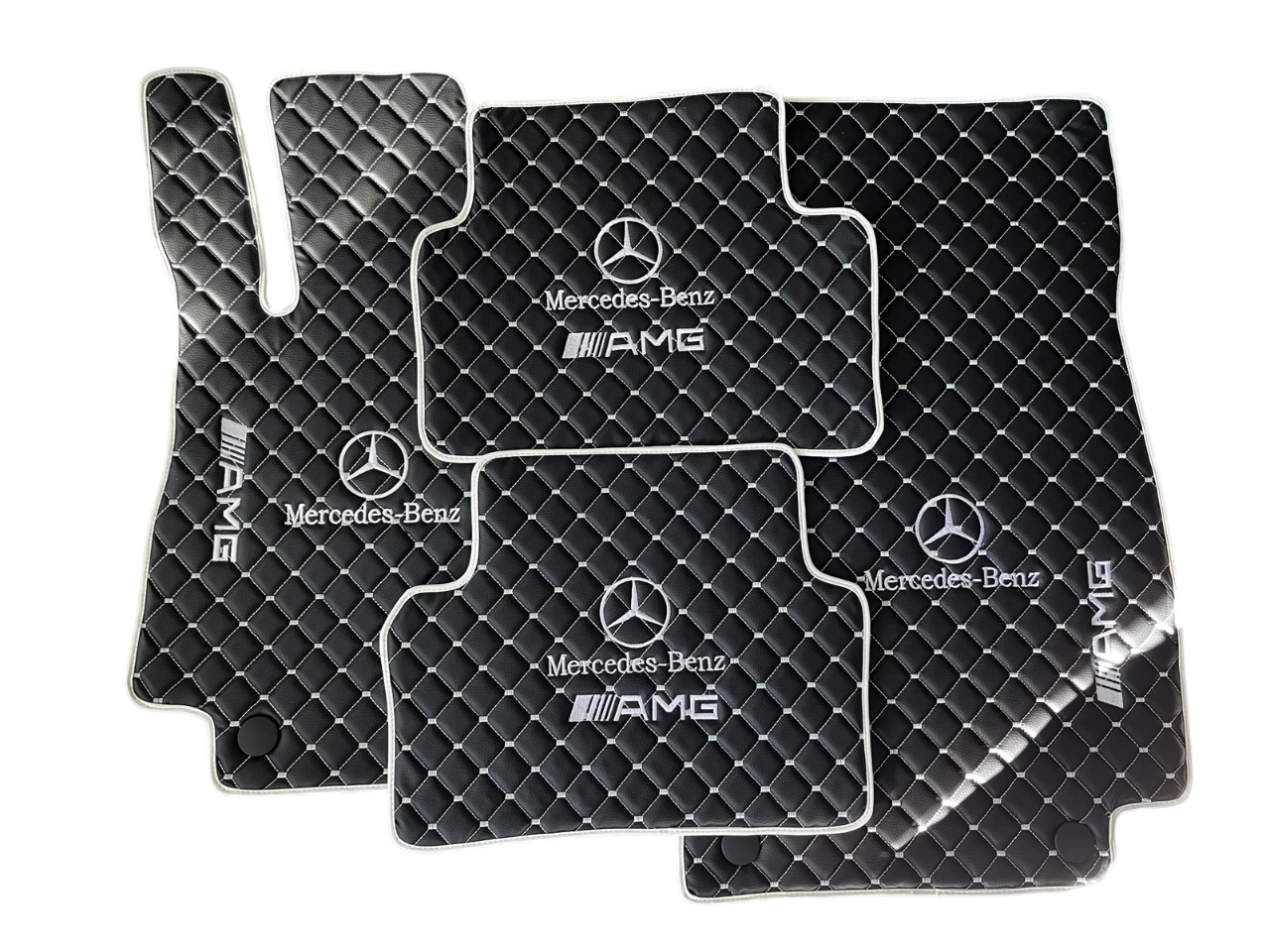 Leather Floor Mats For Mercedes Benz, For AMG Leather Floor Mats