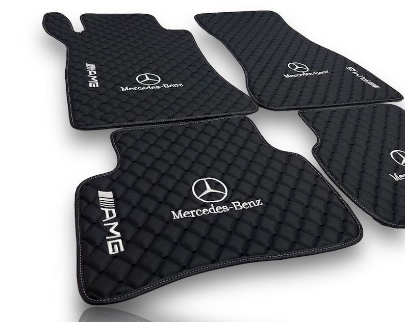 Leather Floor Mats For Mercedes Benz, For AMG Leather Floor Mats