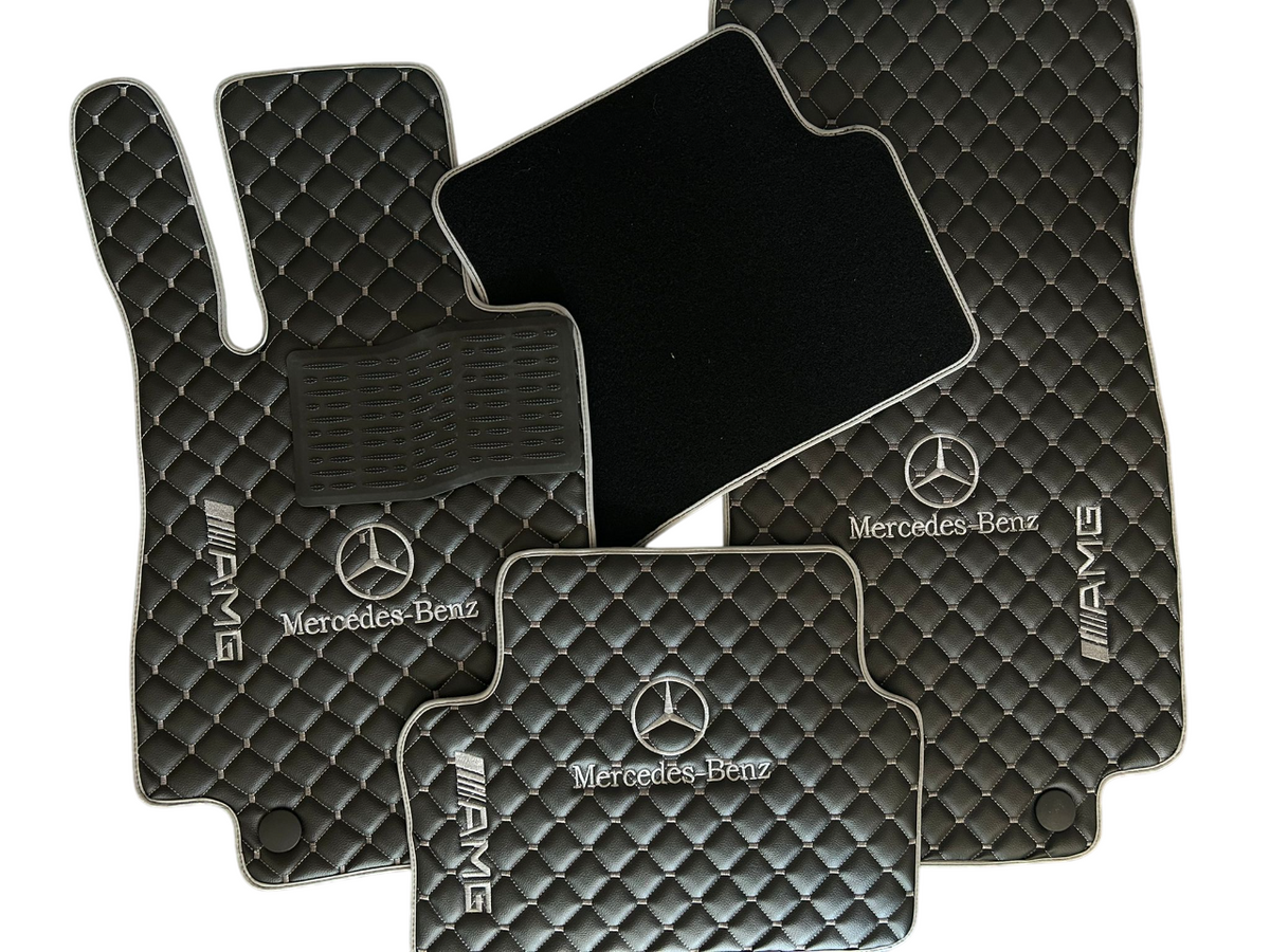 Leather Floor Mats For Mercedes Benz, For AMG Leather Floor Mats