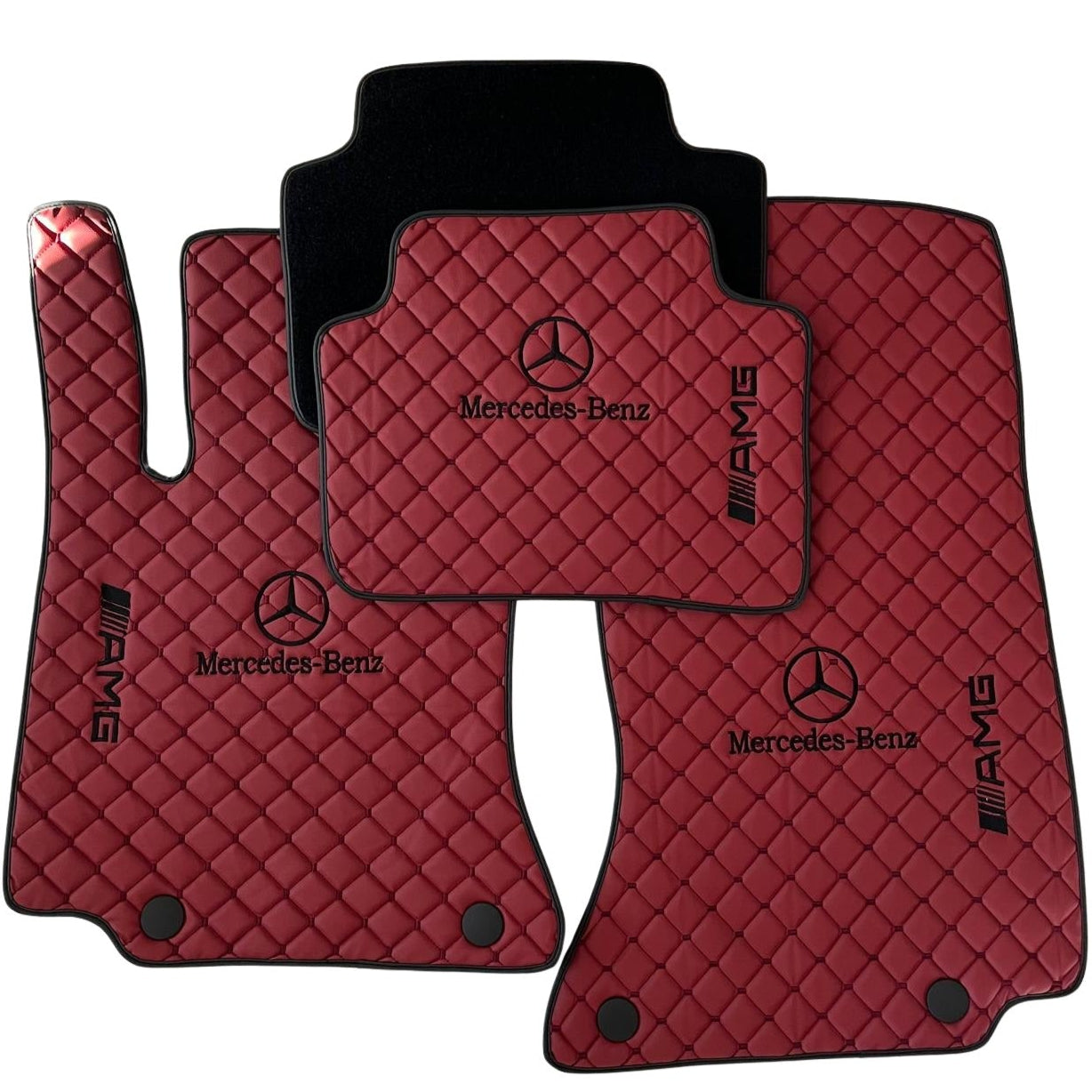 Leather Floor Mats For Mercedes Benz, For AMG Leather Floor Mats
