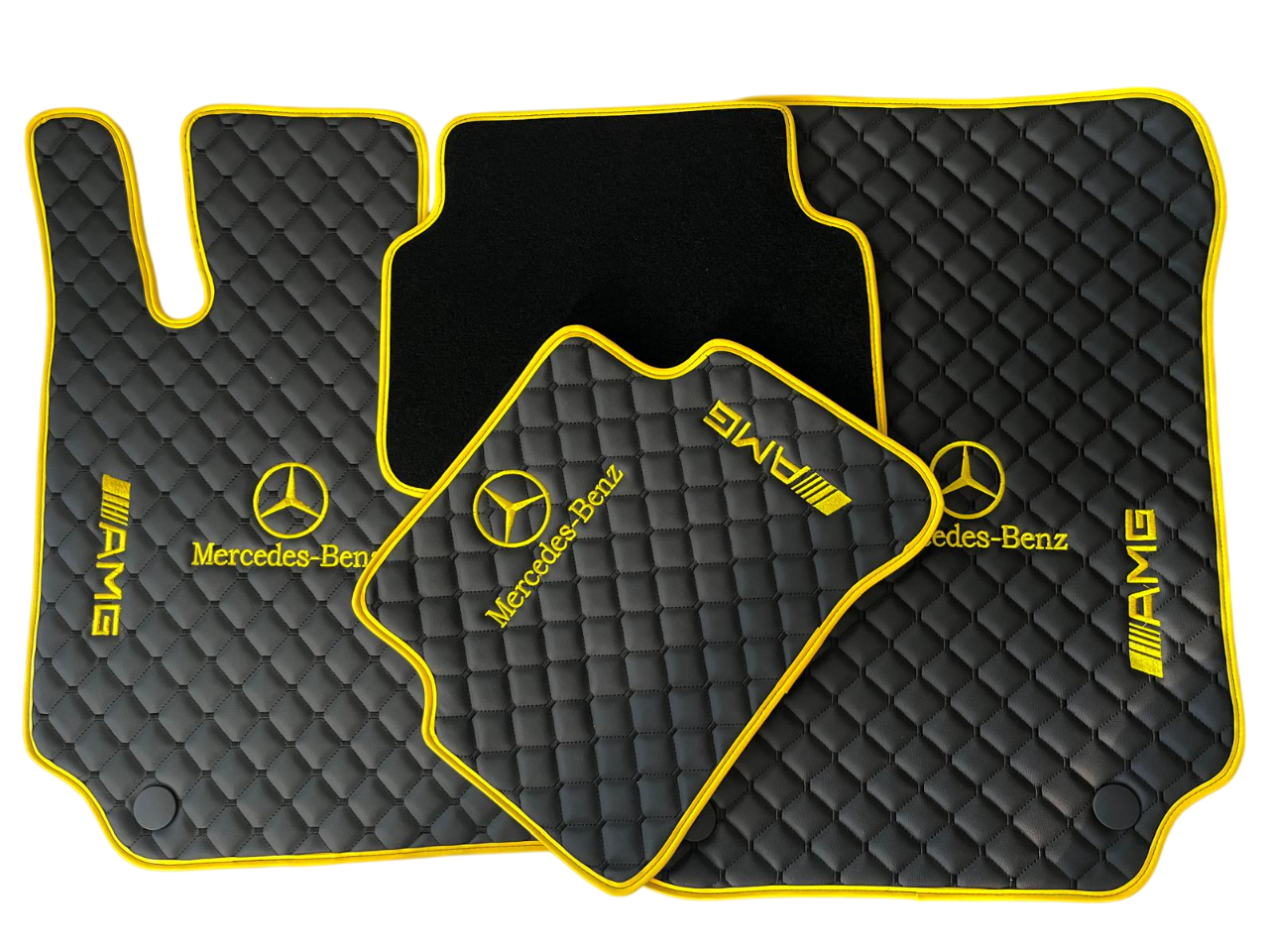 Leather Floor Mats For Mercedes Benz, For AMG Leather Floor Mats